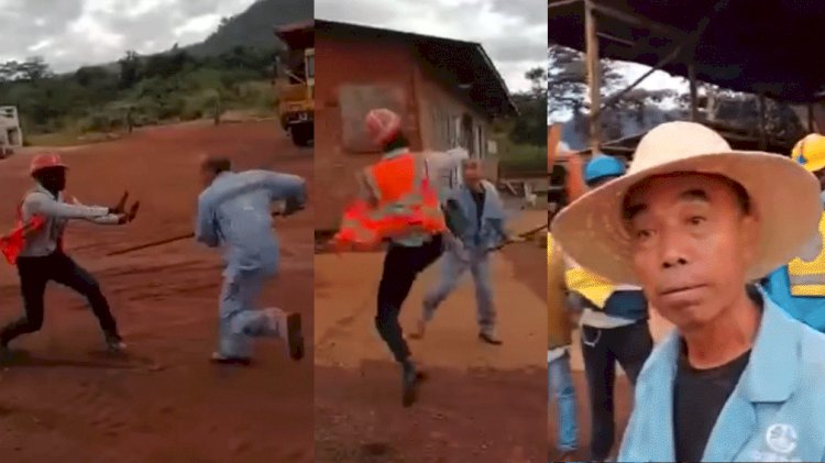 Sierra Leone Construction Worker Shows Off His Kung Fu Skills On a Chinese Man